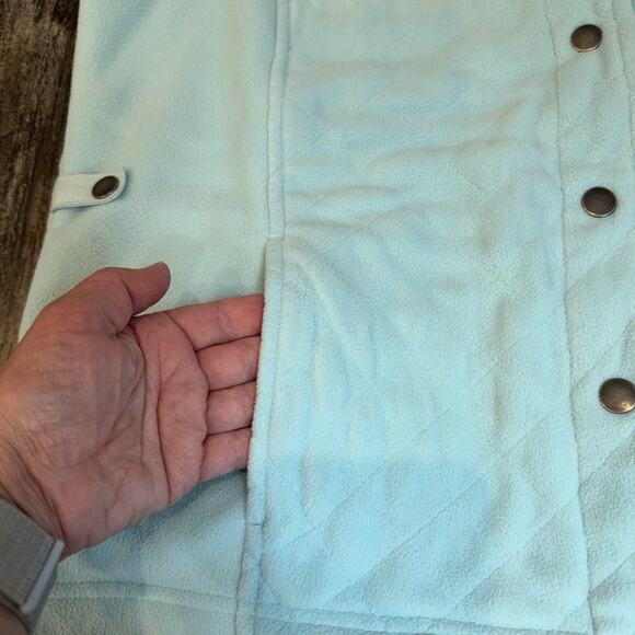 Croft & Barrow Vest Womens XL Iced Turquoise Blue Fleece Faux Fur Lined Pockets - Picture 5 of 10